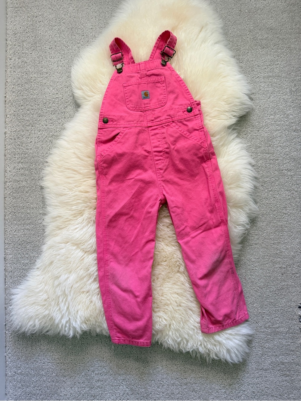 Carhartt Hot Pink Kids' Overalls with Adjustable Straps